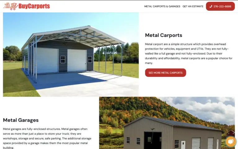 Buycarports new website